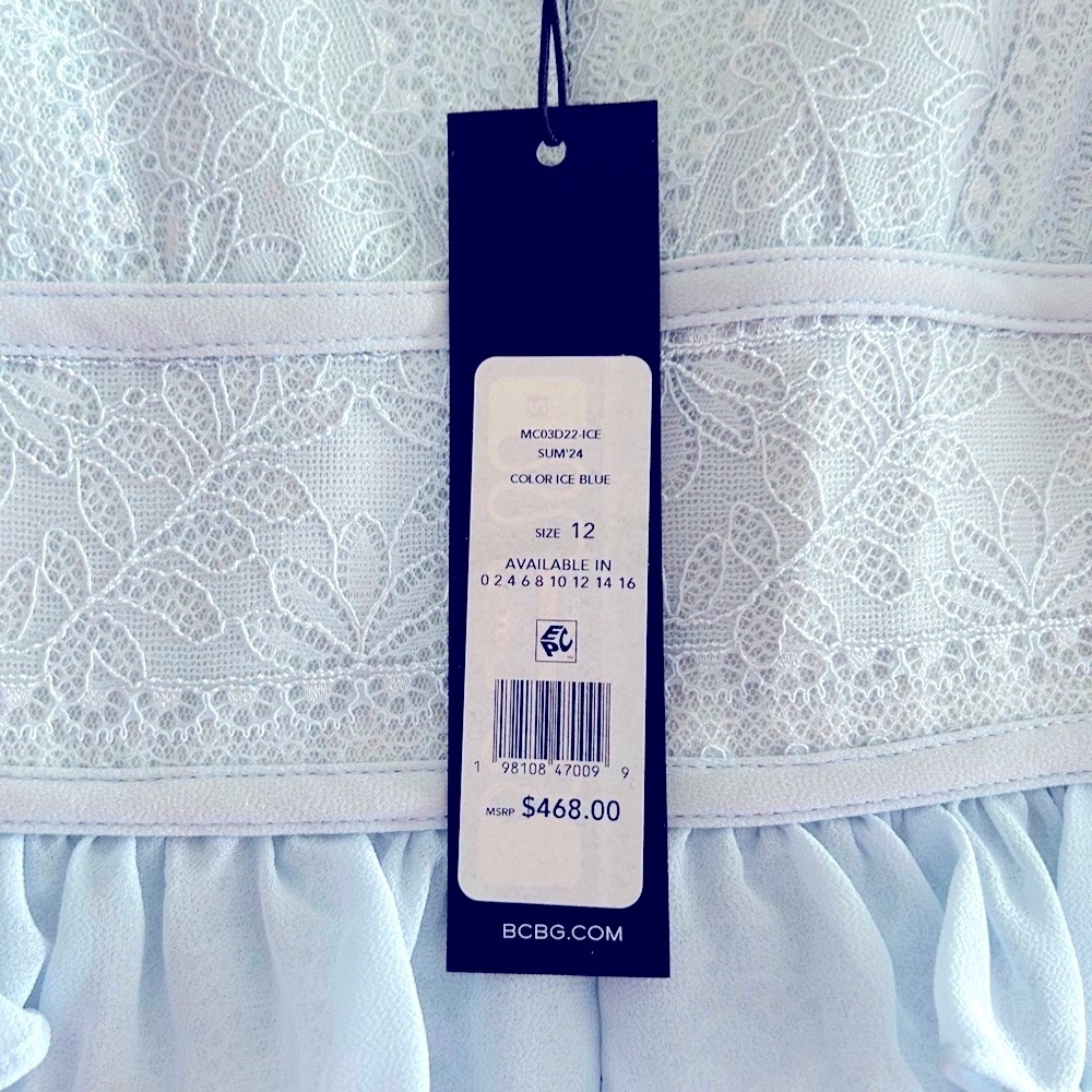 BCBGMaxAzria Light Blue Ruffle Maxi Dress - Picture 10 of 12